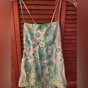 Blue green cotton eyelet tank top (top ties on back with cutout) 🩵🌿